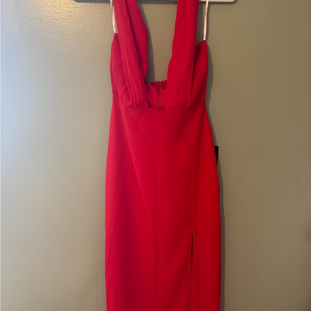 Lulu's Red Halter Sheath Dress for Cocktail